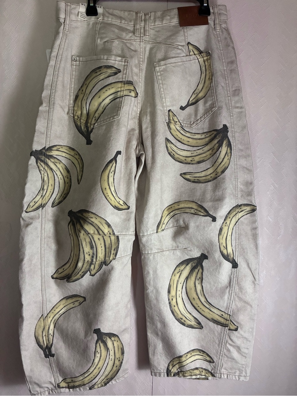 Free People We the Free Good Luck Printed Barrel Jeans - Picture 13 of 13